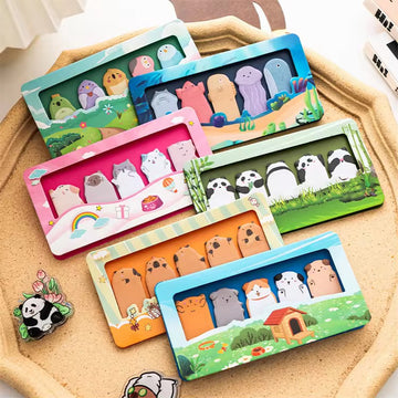 Kiwoo Animal Friends Bookmark sticky notes Set 🐶🐼✨
