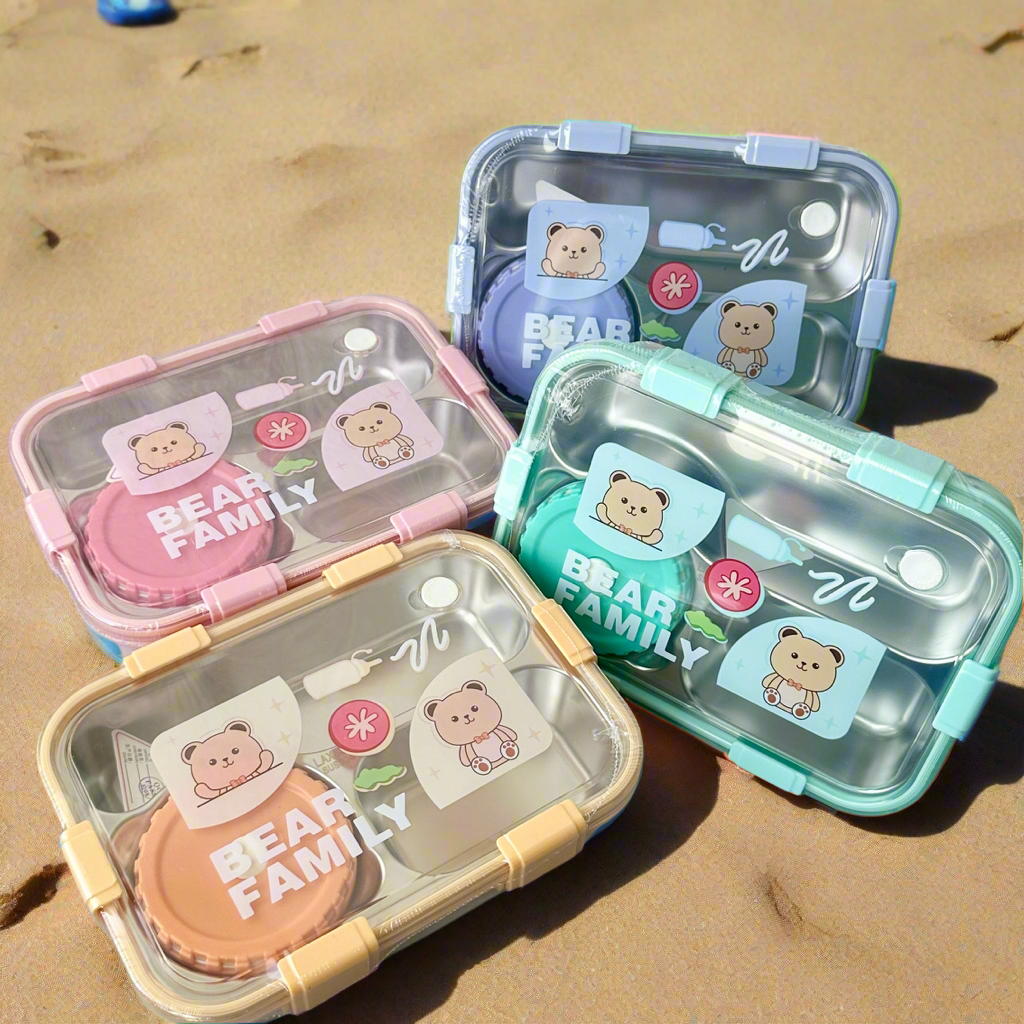 Bear Bento Steel Lunch Box - KIQOO