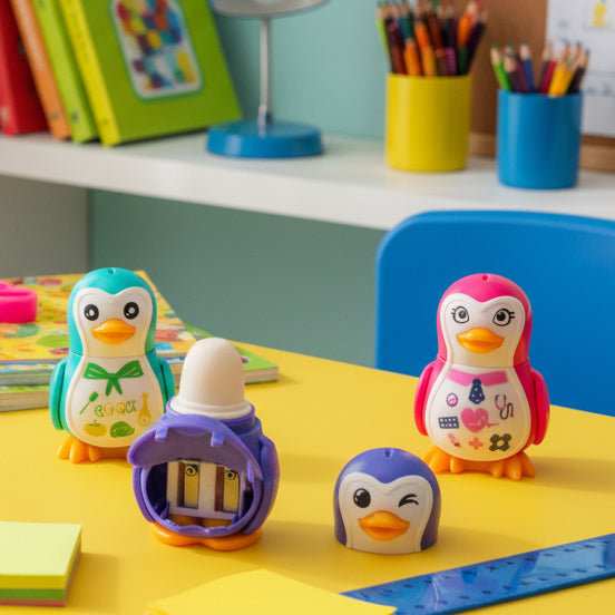Kiwoo Penguin Eraser Sharpener 🐧🖋️