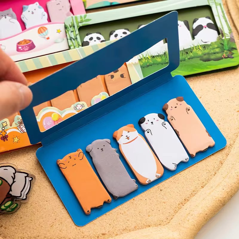 Kiwoo Animal Friends Bookmark sticky notes Set 🐶🐼✨