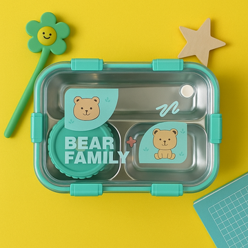 Bear Bento Steel Lunch Box - KIQOO