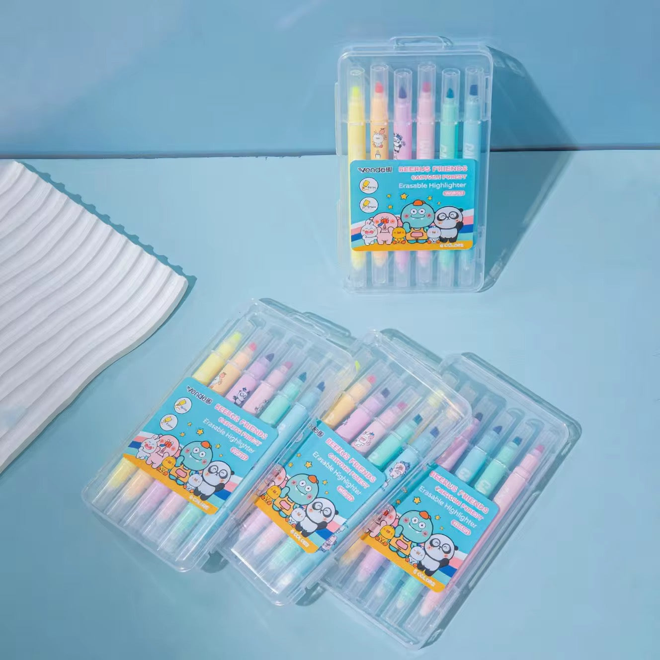 Kiwoo Erase & Glow Highlighters 🌈 (Pack of 6)