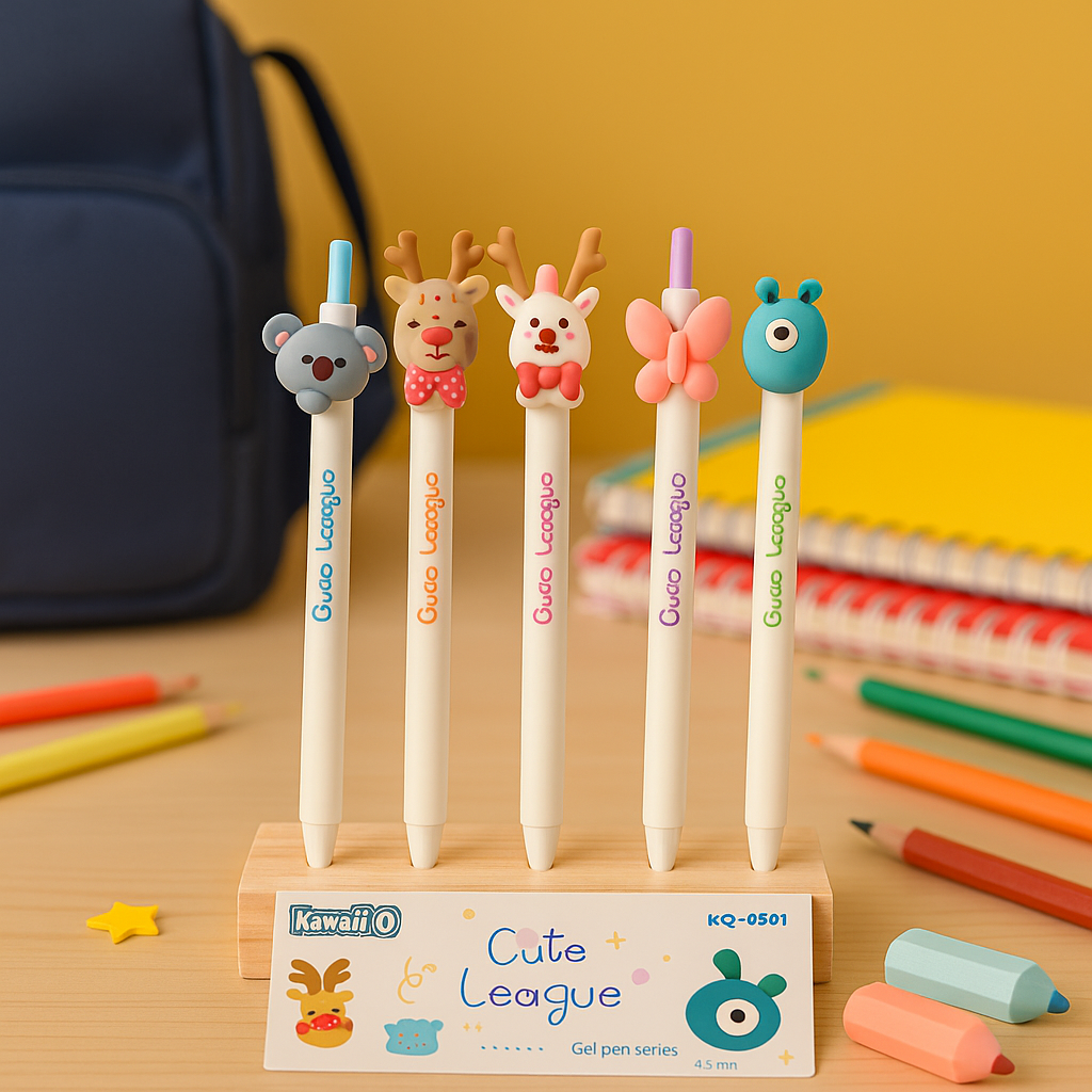 Kiwoo Cute League Pens ๐๏ธ ๐ฉท (Pack of 5)
