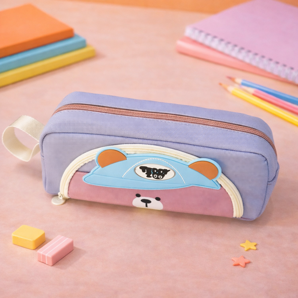 Kiwoo Teddy Zip Pencil Pouch π§Έπ