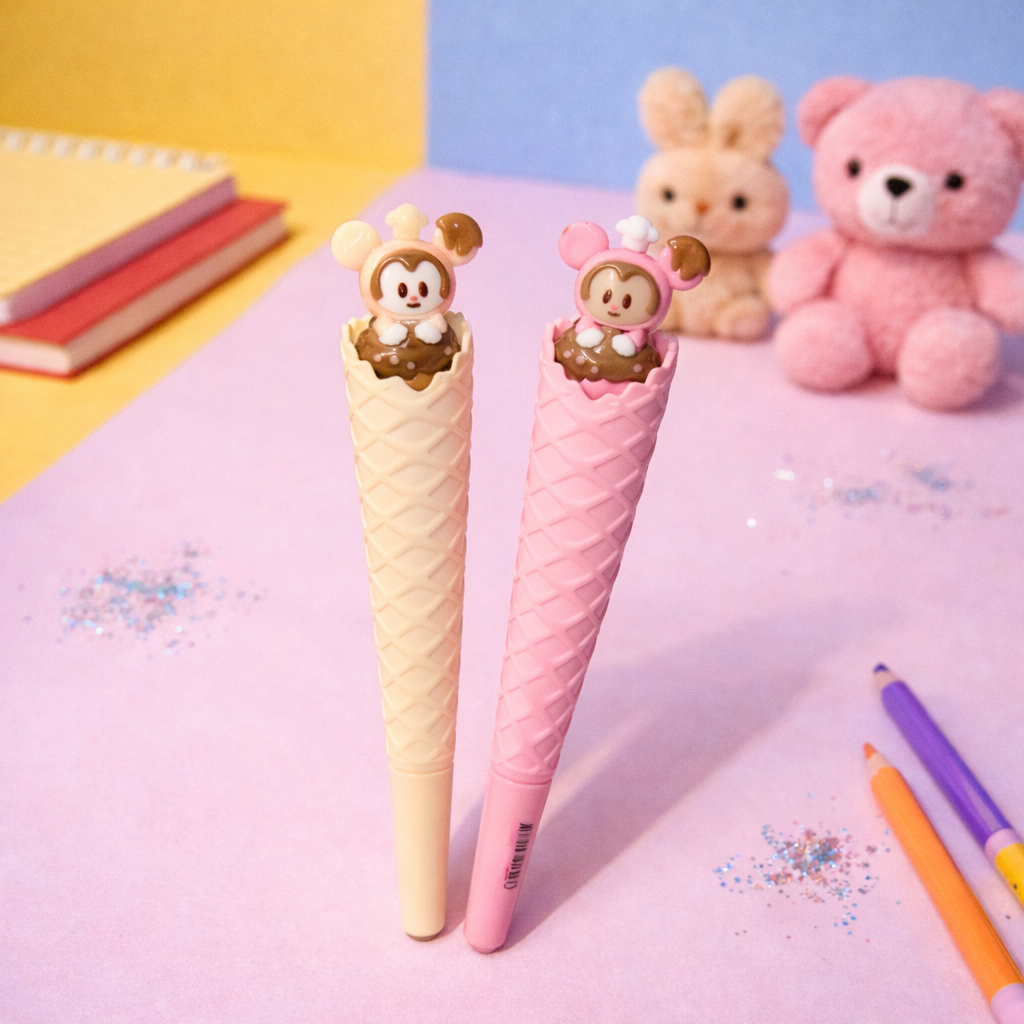 Kiwoo Ice Cream Buddy Gel Pen 🍦🐻✨