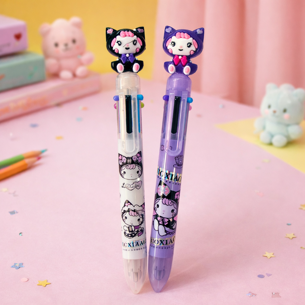 Kiwoo Kuromi Multi-Colour Click Pen 🐱💜✨