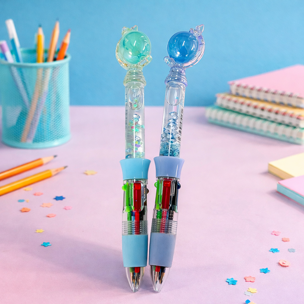 Kiwoo Crystal Orbit Multi-Colour Ball Pen 🔮✨