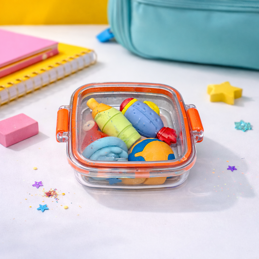 Kiwoo Orange Surprise Tiffin Erasers 🎁✨(Assorted)