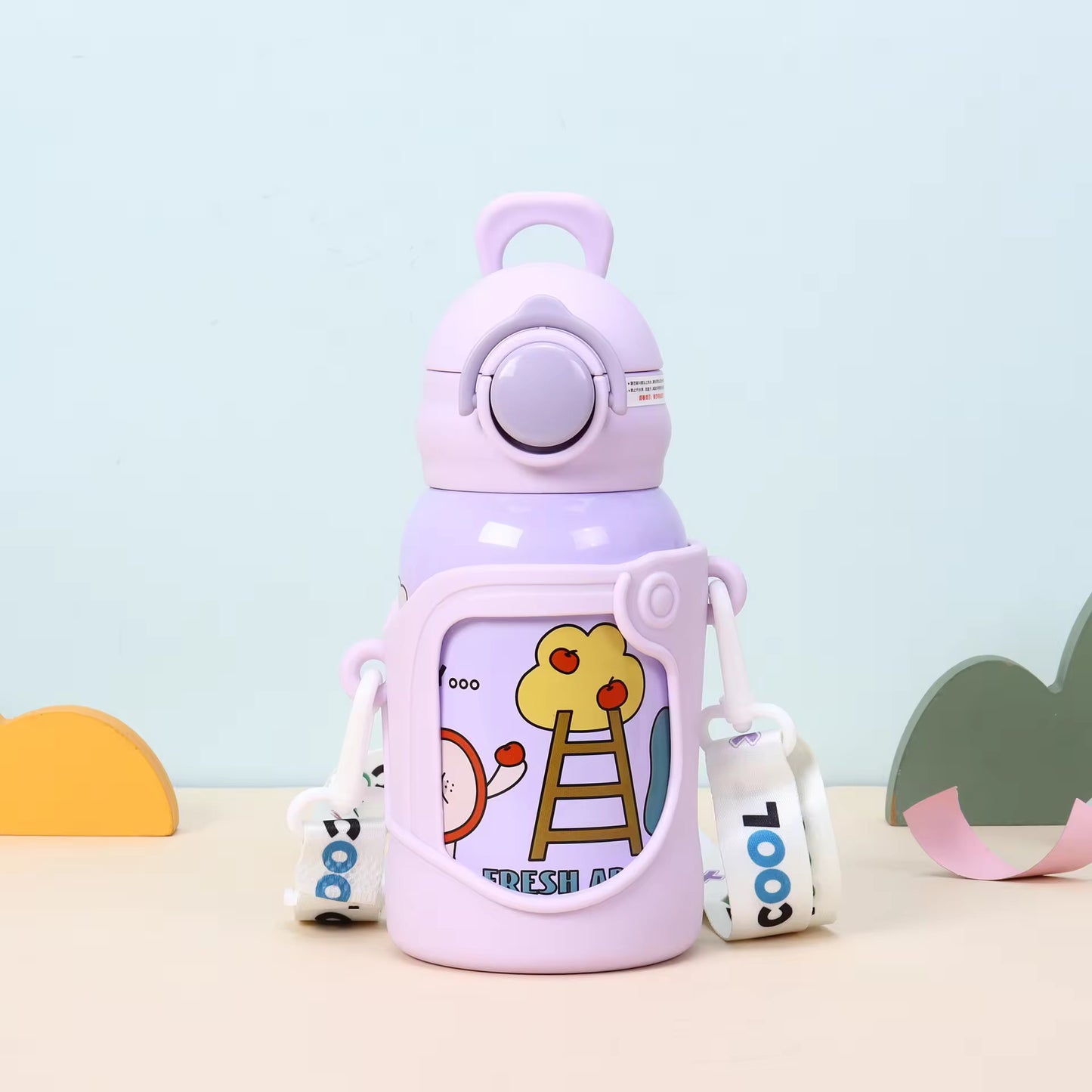 Cartoon children insulated water bottle