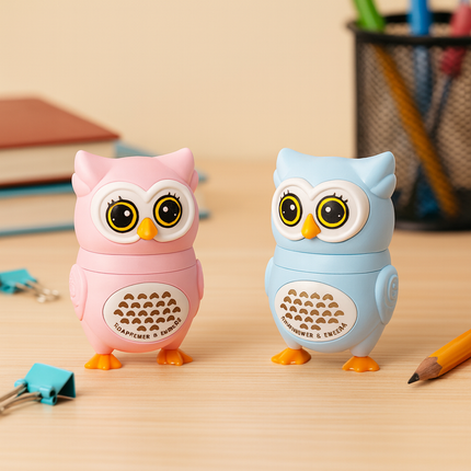 Kiwoo Owl Sharpener & Eraser 🦉✨