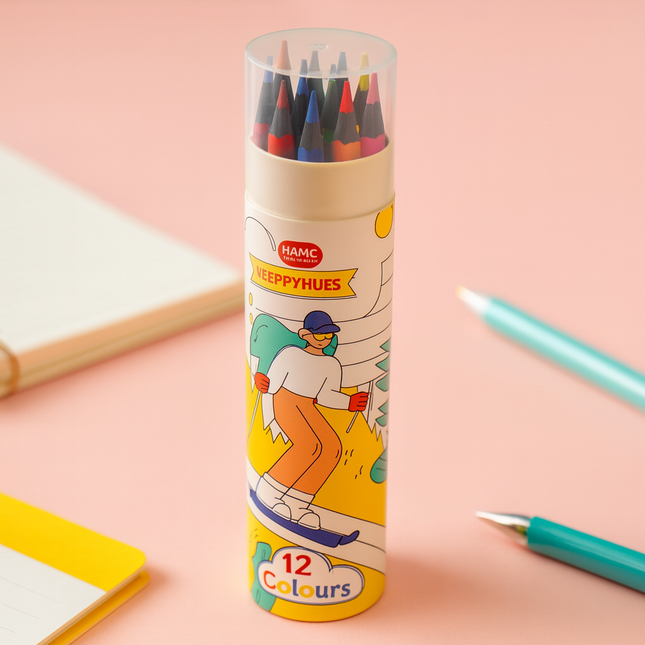 Kiwoo ColorBurst Pencils (12 Shades) 🌈✏️