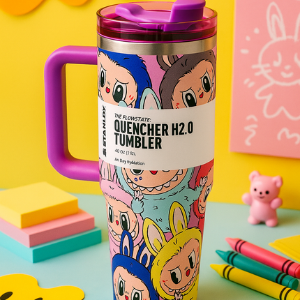 Kiwoo Labubu Stanley Quencher H2.0 Tumbler