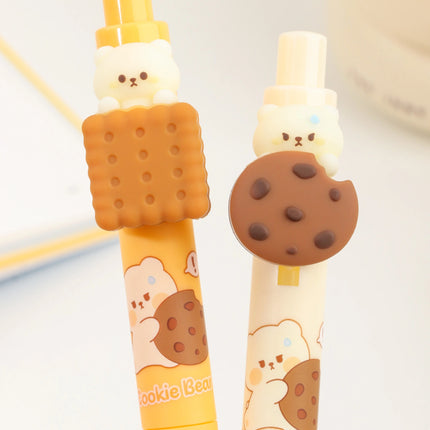 Cookie Bear Pen Set – Cute Dessert-Inspired Stationery 🍪🐻✏️
