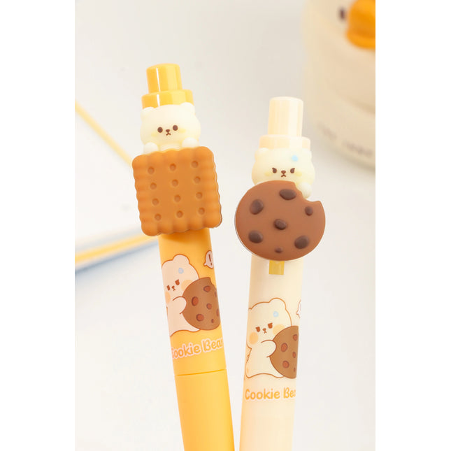 Cookie Bear Pen Set – Cute Dessert-Inspired Stationery 🍪🐻✏️
