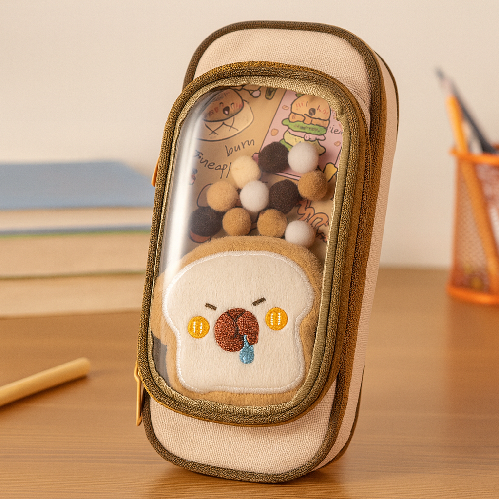 Kiwoo Toasty Pouch Pencil Case 🍞✏️ (Assorted)