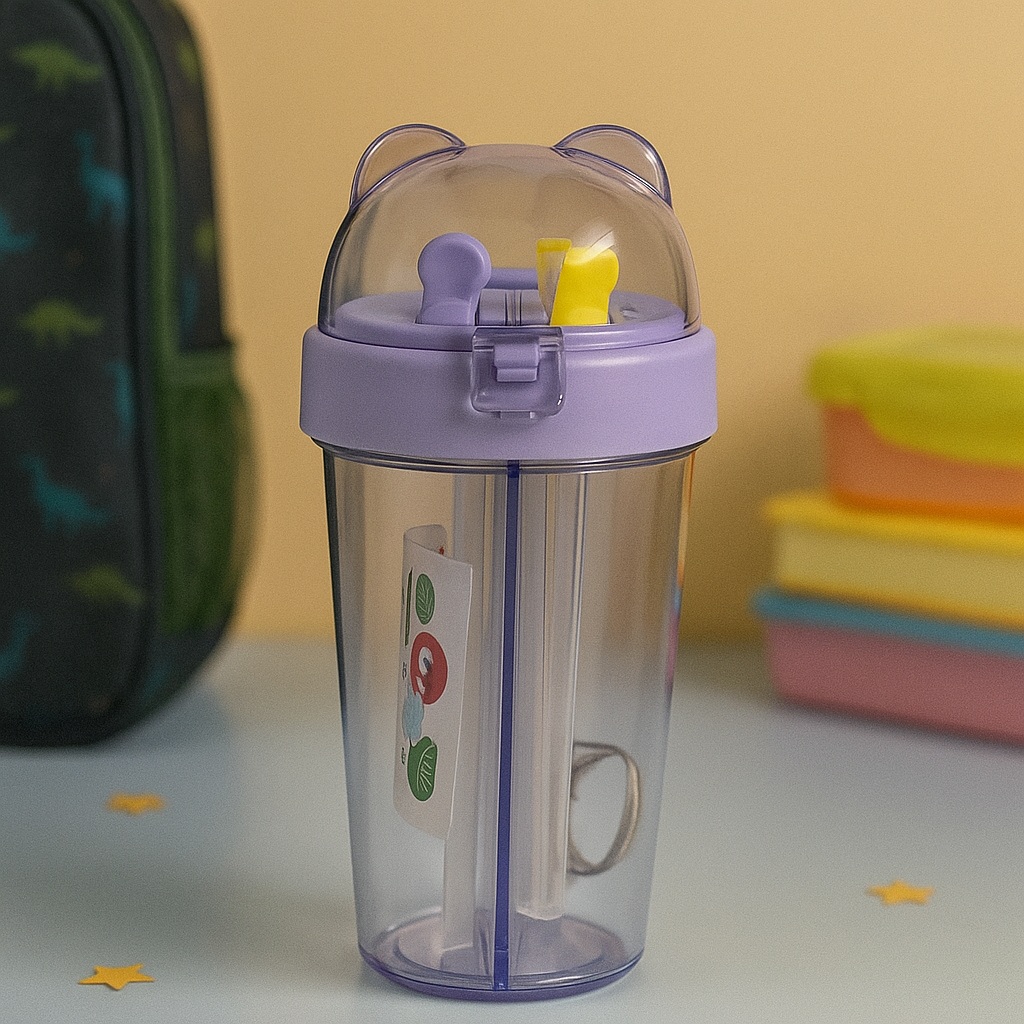 Kiwoo Bear Double Compartment Sipper Cup 🧃