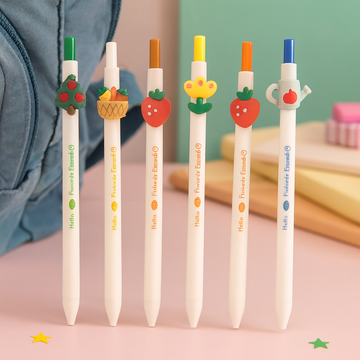 Kiwoo Hello My Friends Pens 🖊️ 🍒 (Pack of 5)