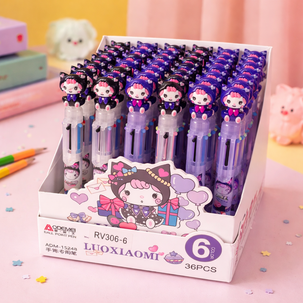 Kiwoo Kuromi Multi-Colour Click Pen 🐱💜✨