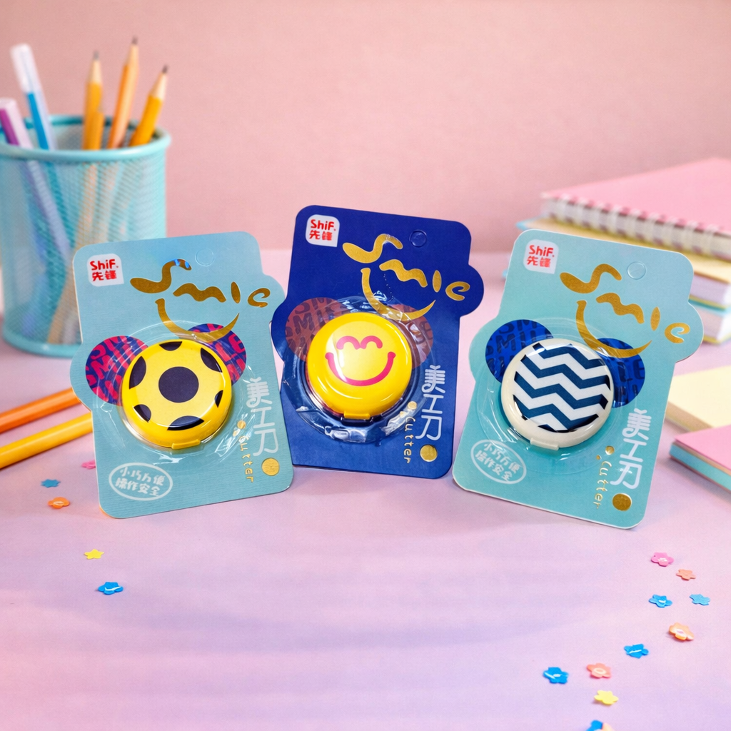 Kiwoo SmileSnap Mini Paper Cutter ✂️😊 (Assorted)