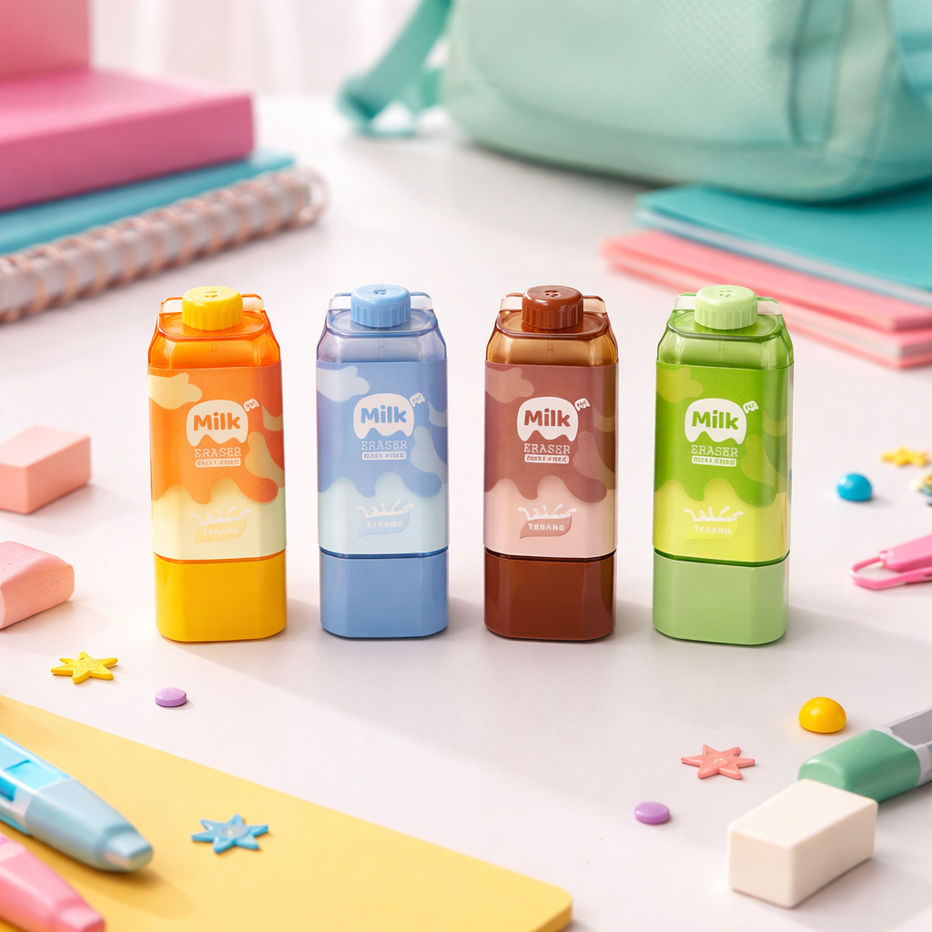 Kiwoo Milk Carton Erasers 🥛