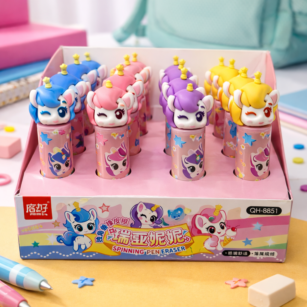 Kiwoo Unicorn Face Push Erasers 🦄