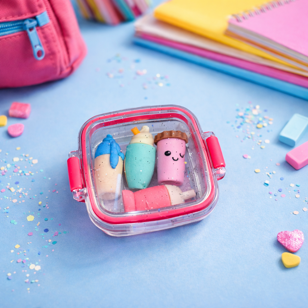 Kiwoo Ice Cream & Shake Tiffin Erasers 🍨🥤 (Assorted)