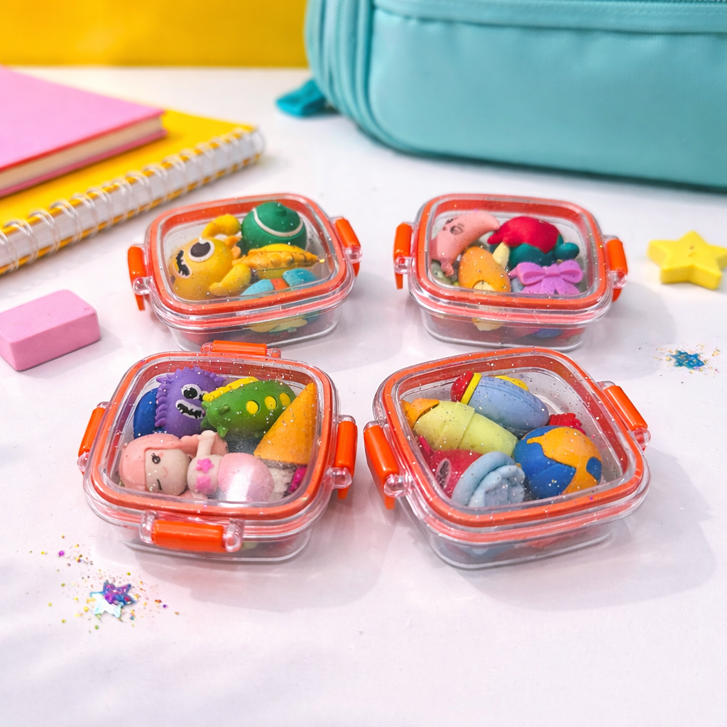 Kiwoo Orange Surprise Tiffin Erasers 🎁✨(Assorted)
