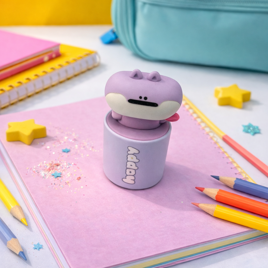 Kiwoo Shiba Inu Buddy Sharpener & Erasers 🦛💛