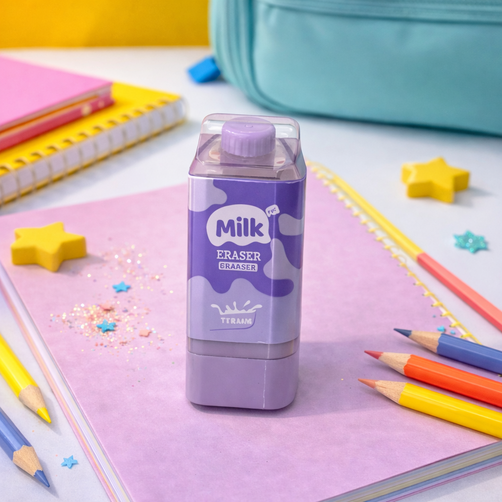 Kiwoo Milk Carton Erasers 🥛