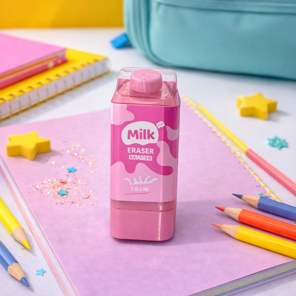 Kiwoo Milk Carton Erasers 🥛