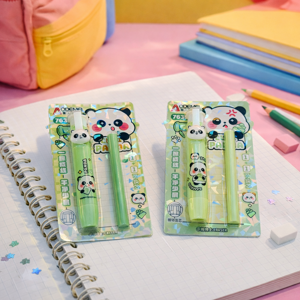 Kiwoo Panda Push Eraser With Refill 🌷