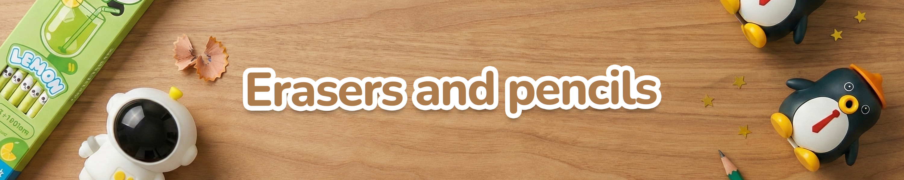Erasers and pencils